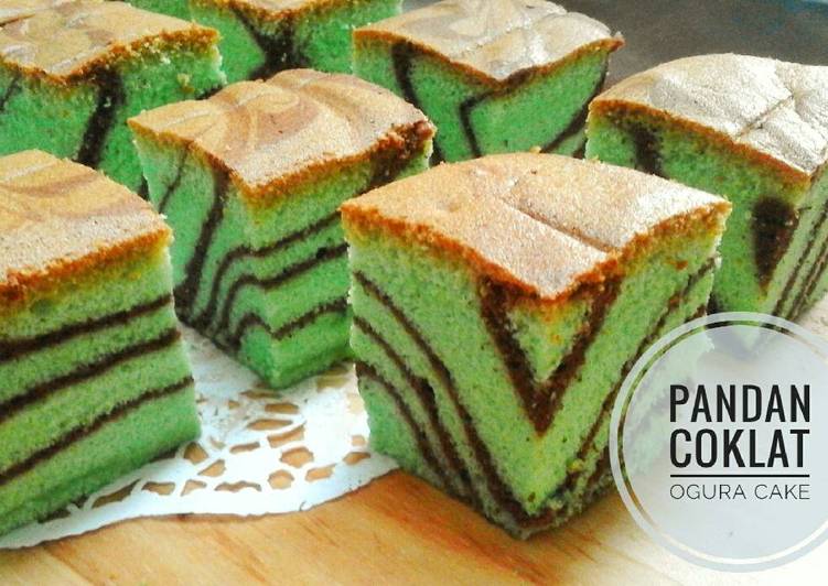Resep Pandan Coklat Ogura cake