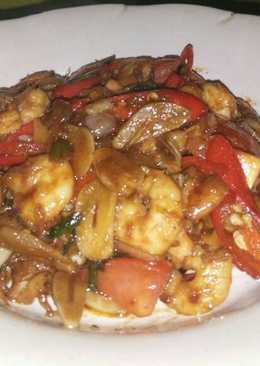 Tumis udang bumbu kecap