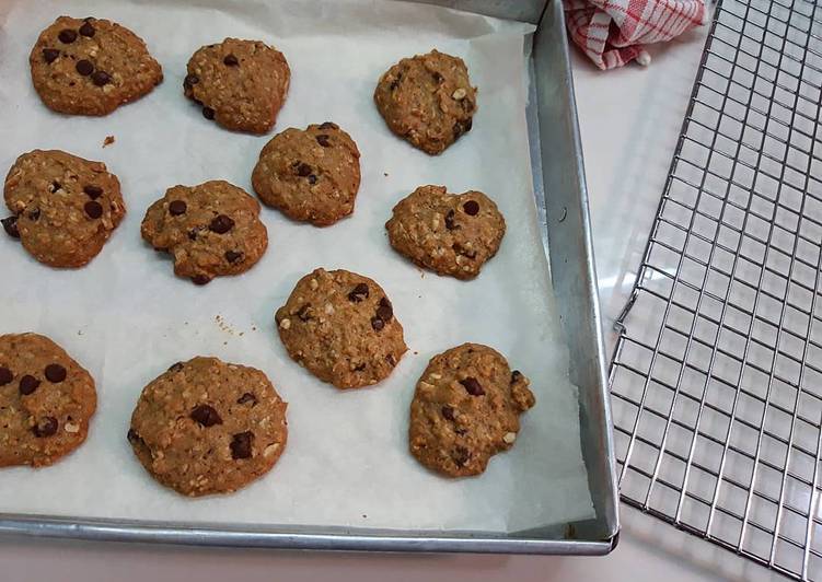 bahan dan cara membuat Oatmeal cookies