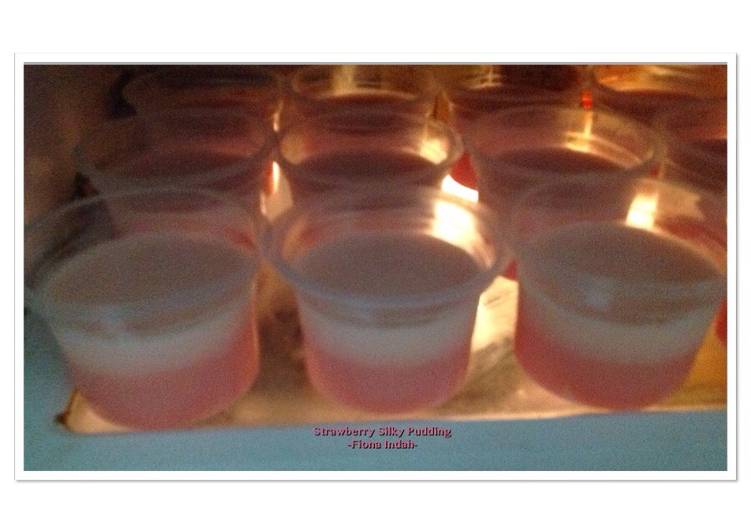 resep Strawberry Silky Puding
