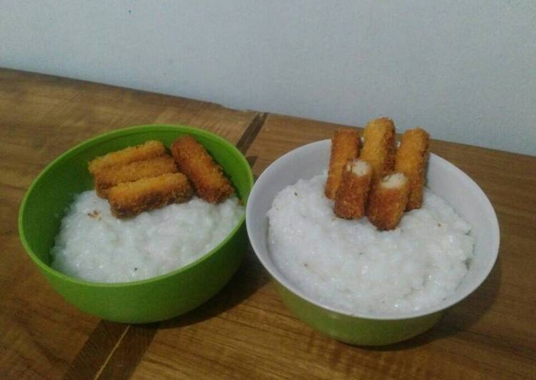 bahan dan cara membuat Bubur beras (rice porridge) gurih