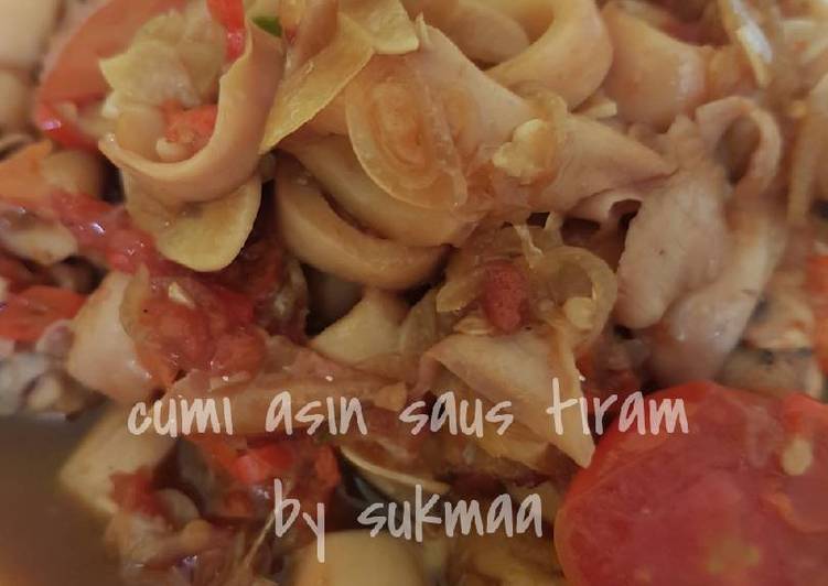 resep masakan Cumi Asin Saus Tiram