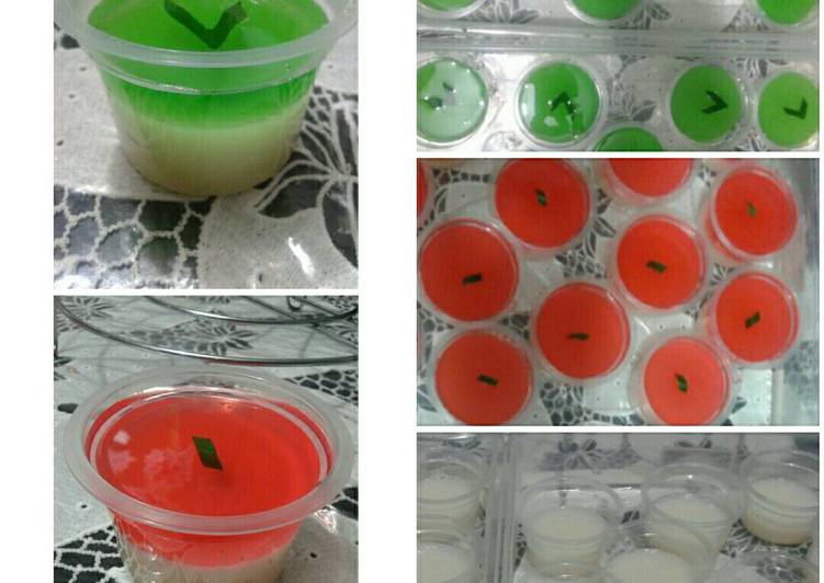 resep Silky Puding Pandan 2 warna