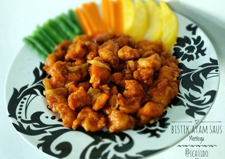 bahan dan cara membuat Bistik Ayam Saus Mentega