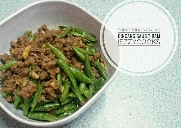 resep Tumis Buncis Daging Cincang Saus Tiram