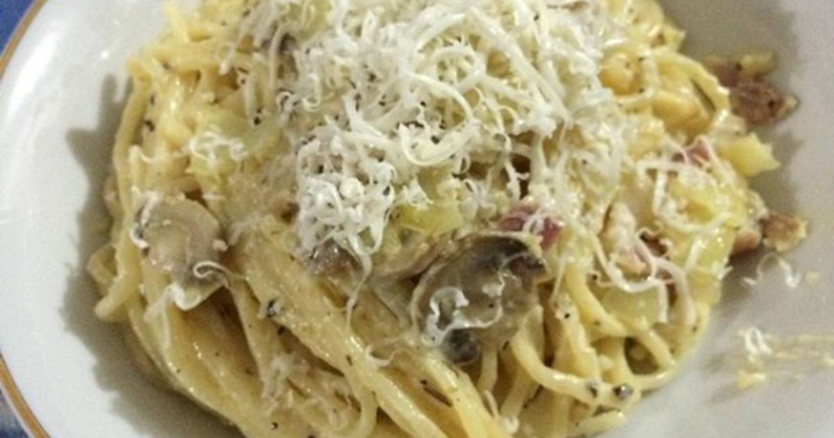 Resep Spaghetti Carbonara Smoked Beef - October P