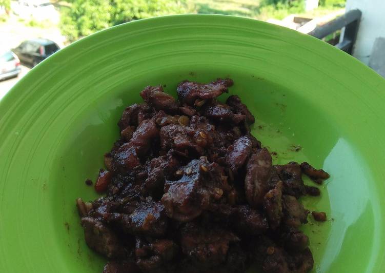 Tumis rempela ati sederhana teriyaki)