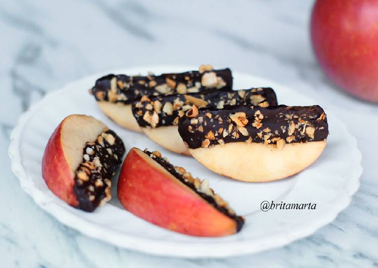 resep Chocolate Peanut Apple Wedges #MenuSehatAnak