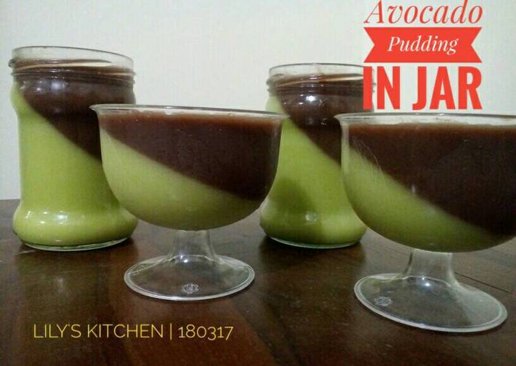 cara membuat Avocado Pudding in Jar