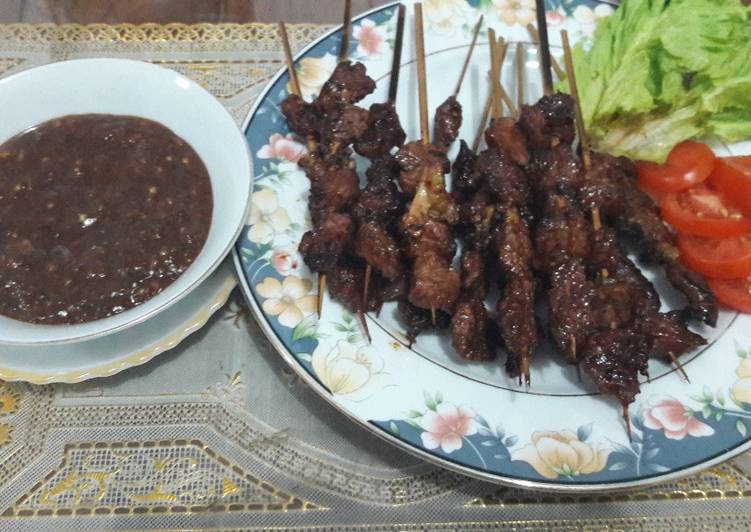 resep masakan Sate Sapi Bumbu Kacang Siomay#Kita berbagi