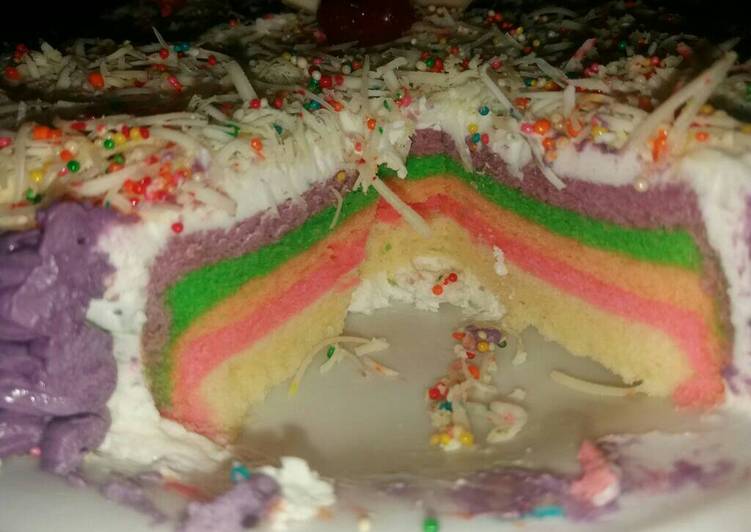 resep masakan Rainbow Cake kukus