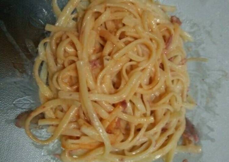 gambar untuk cara membuat Fettuccini Carbonara