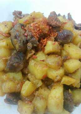 Balado kentila (kentang, ati, ampela)