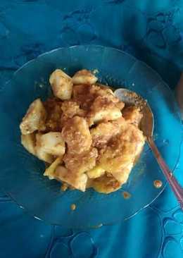 Lontong bumbu plus mendoan no ribet