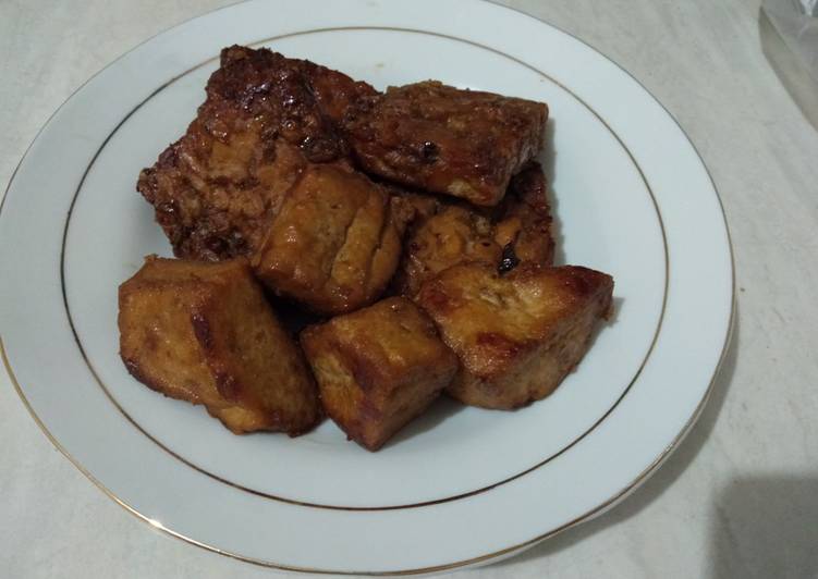 Tempe tahu bacem goreng foto resep utama
