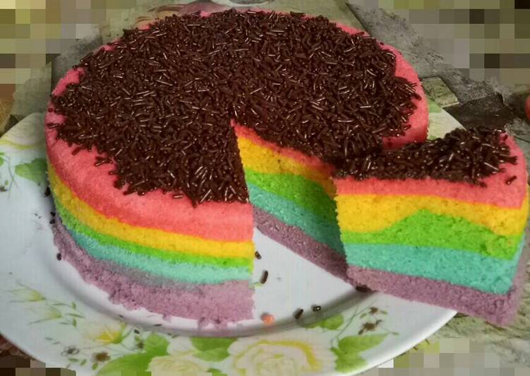 gambar untuk resep makanan Rainbow cake kukus