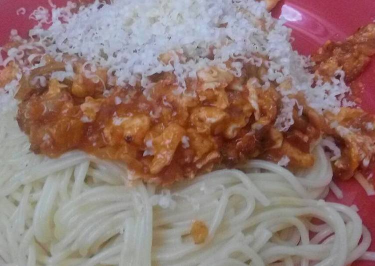 resep Spageti Saus Bolognese Telur Keju