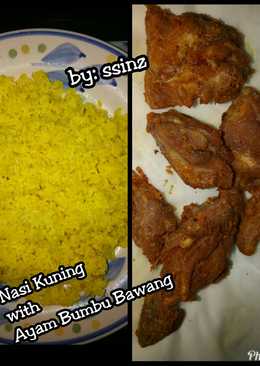Ayam Bumbu Bawang With Nasi Kuning