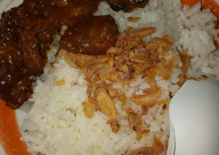 gambar untuk cara membuat Nasi uduk (rice cooker) super simpel