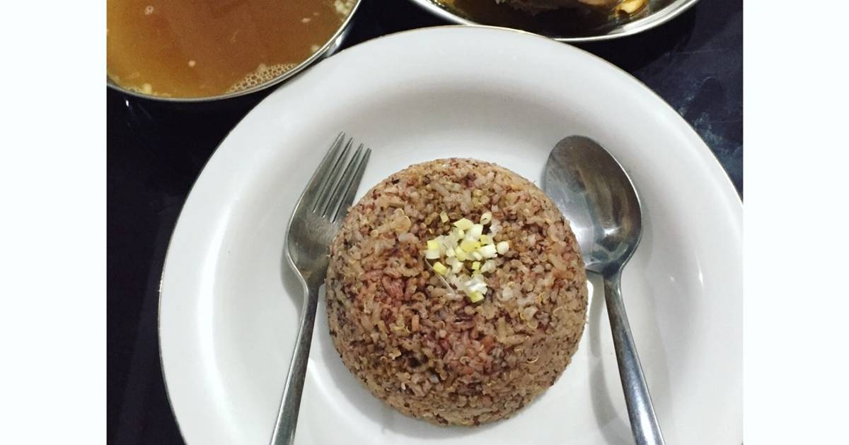 Resep Quinoa + Organic red rice with chicken breast ala Patricia Lompo