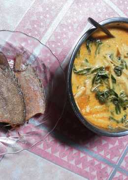 Daun singkong,rebung masak santan