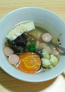 Sup sosis jamur kembang tahu