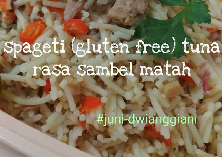 resep makanan Spageti (gluten free) tuna rasa sambal matah