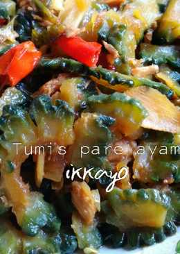 Tumis pare ayam pedas