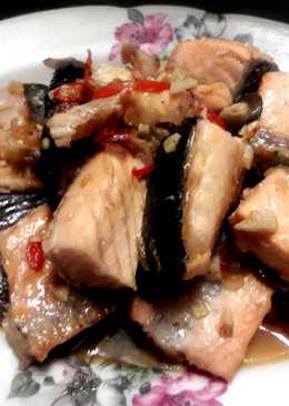 Tumis salmon pedas simple