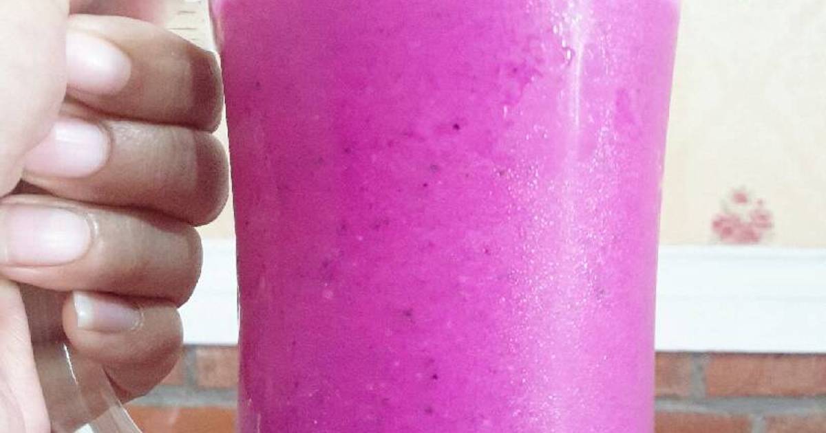 Resep Red dragon and oat juice (healty juice)