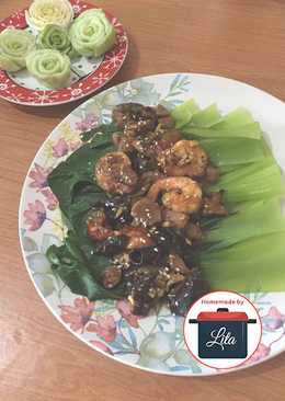 Pokcoy siram udang lada hitamÂ #homemadebylita