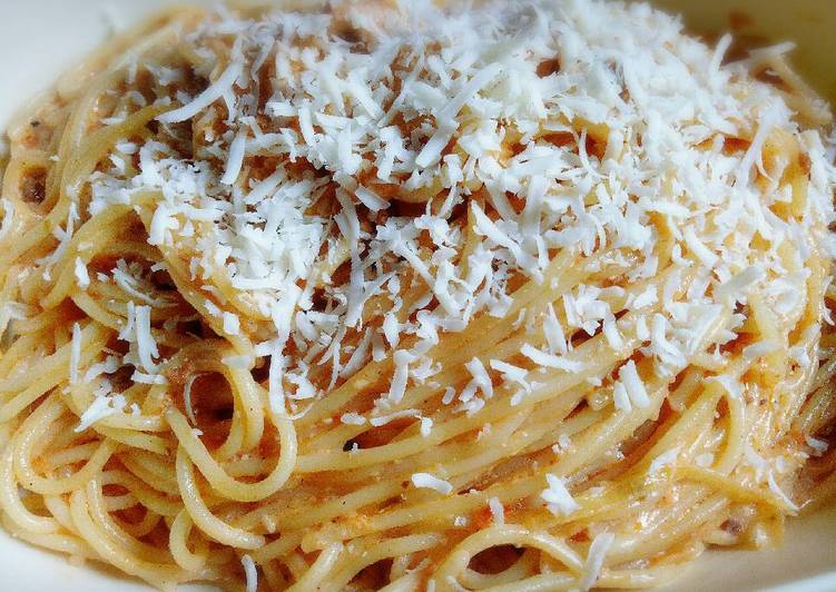 resep lengkap untuk Spaghetti Bolognese Creamy Cheesy Praktis