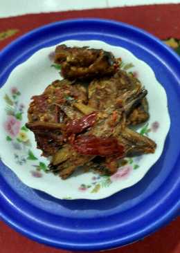 Balado ikan asin rebus geprek tempe goreng