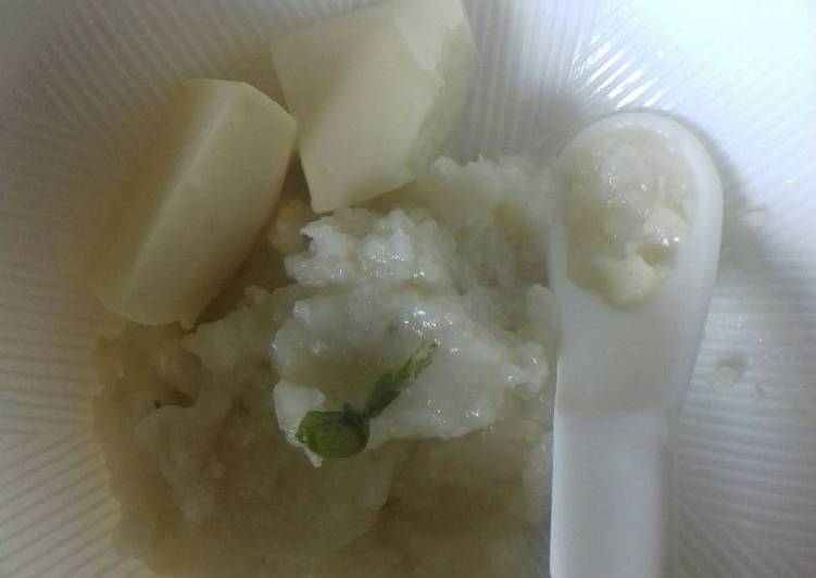 cara membuat Mpasi 6m bubur nasi ayam tofu