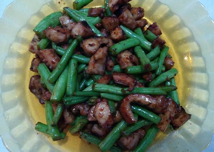 resep Tumis praktis baby buncis gurita saus tiram