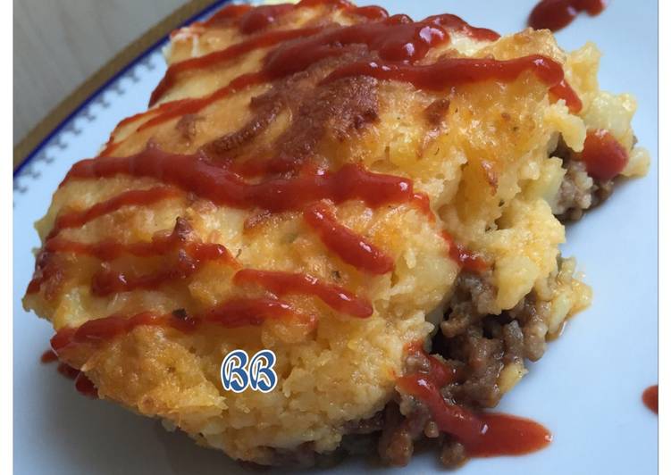 resep makanan Pie kentang + daging sapi