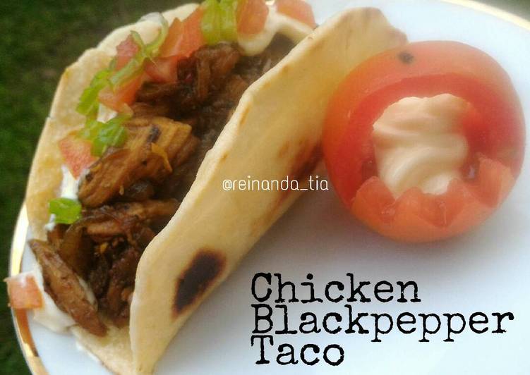 bahan dan cara membuat Chicken Blackpepper Taco (Bisa jadi kebab)