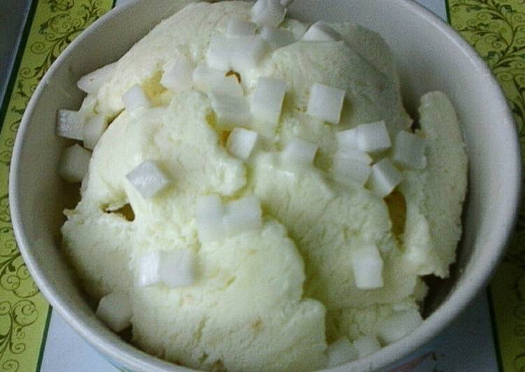 resep Homemade Coconut Ice Cream