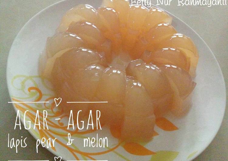 resep Agar - agar lapis pear & melon