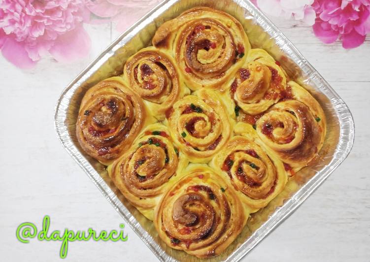 resep Strawberry jam roll bread ??