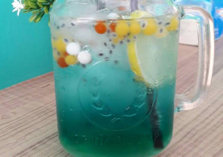 resep masakan Mojito Ocean Blue ala cafe??