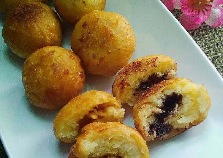 resep lengkap untuk Roti Goreng Mini isi Coklat dan Gula Kacang