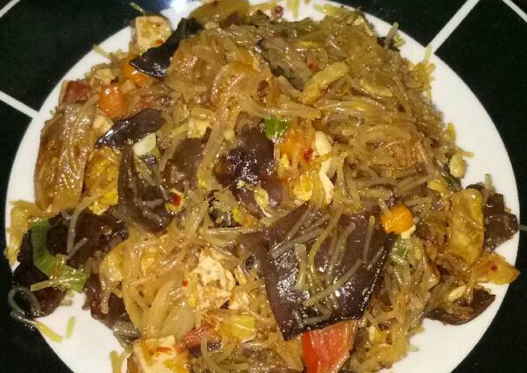 cara membuat Orak arik jamur bihun goreng