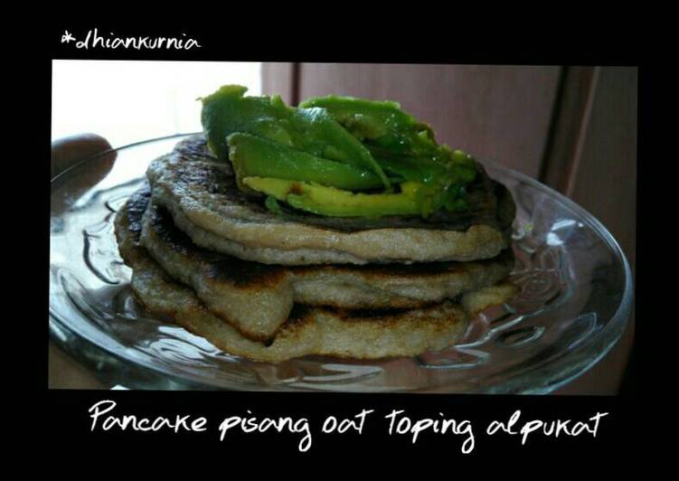 resep lengkap untuk Pancake Pisang Oat Toping Alpukat