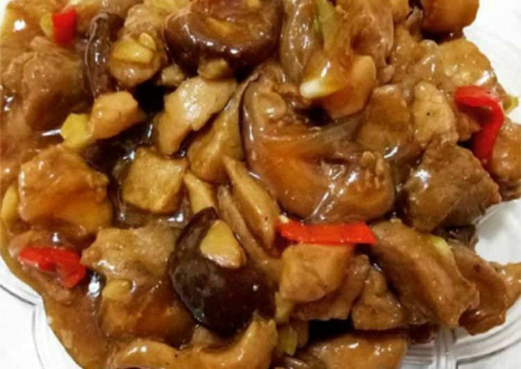 resep Ayam kungpao jamur