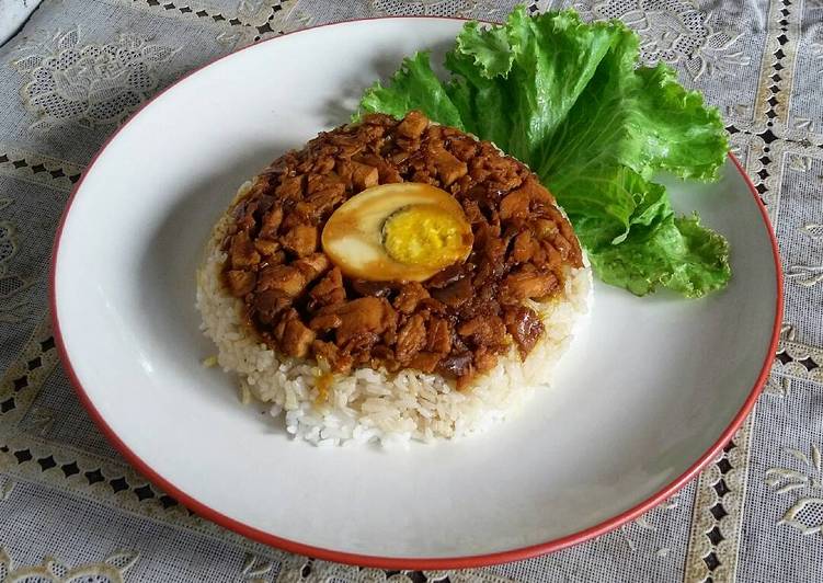 cara membuat Nasi tim ayam jamur