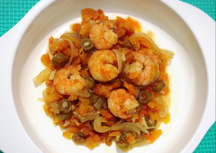 resep makanan Tumis udang wortel (mpasi 11m+)