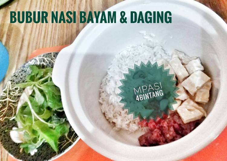 gambar untuk resep makanan MPASI Nasi Tim Bayam Daging Tempe