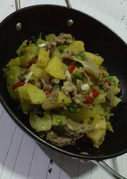 Kentang daging tumis bumbu india