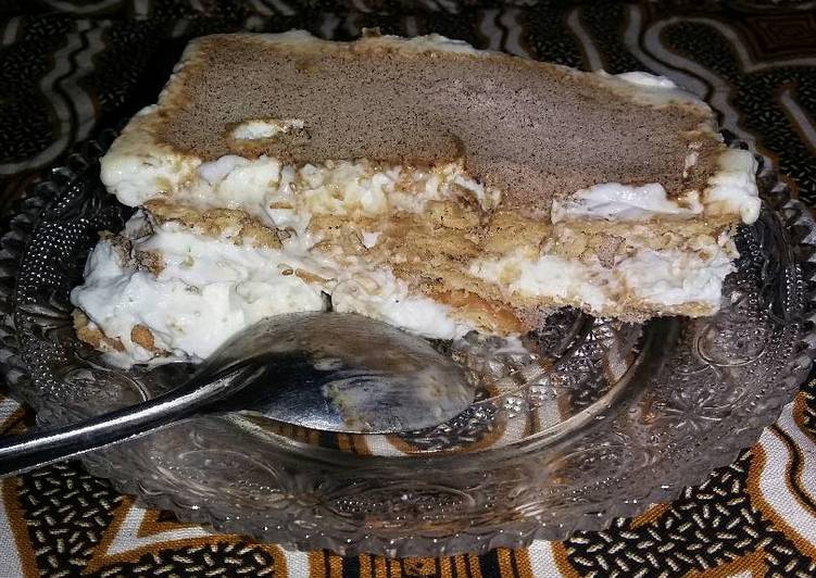 Resep Ice cream home made tiramisu tanpa mascarpone (mudah dan sederha